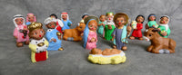 Vintage Spanish Clay Nativity Scene - 18 Figures - Like New!