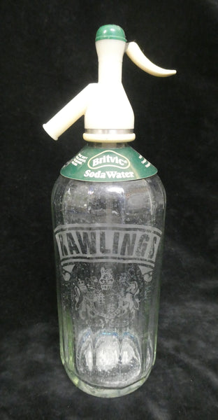 Vintage Rawlings Shardlow Syphon Seltzer Bottle with Royal Seal