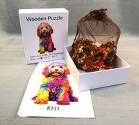 76 Piece Wooden Cockapoo Dog Puzzle - Certified Complete!