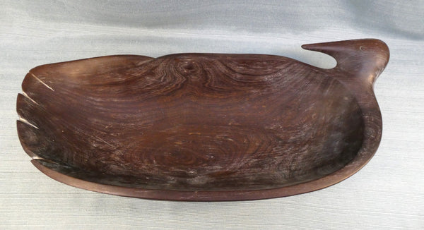 Vintage Hand-carved Wood Duck Dough Bowl