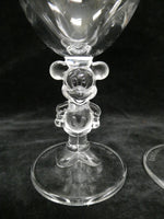 Pair of Mickey and Minnie Mouse Wine Glasses