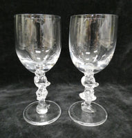 Pair of Mickey and Minnie Mouse Wine Glasses