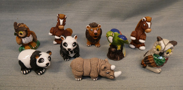 LEPS Clay Whimsical Animal Figurines - Lot of 9