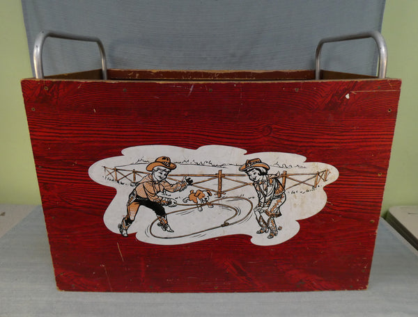 Vintage 1950s Wooden Toy Box