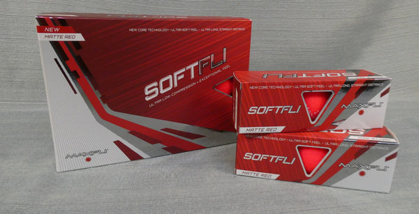 MaxFli Softfli Ultra Low Compression Matte Red Golf Balls - Lot of 18, New!