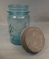 Vintage Ball #3 Mason Jar with 120 Glass Marbles
