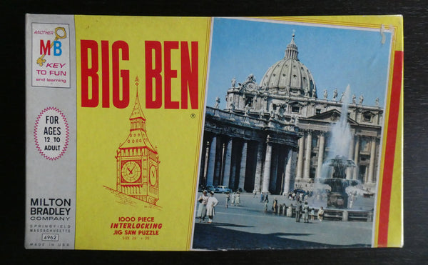 Vintage 1965 Big Ben 1000 Piece Rome, The Eternal City Puzzle - Certified Complete!