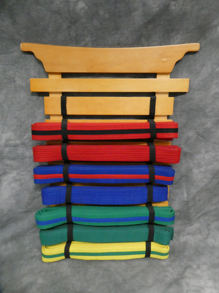KidKraft Martial Arts Wooden Belt Holder Hanging Display for 8 Belts