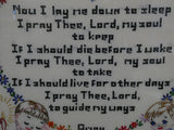 Vintage 1960 Now I Lay Me Down To Sleep Embroidered Framed Artwork