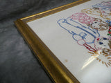 Vintage 1960 Now I Lay Me Down To Sleep Embroidered Framed Artwork