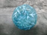 Northwood Blue Opalescent Daisy Fern Swirl Cruet w/Original Stopper