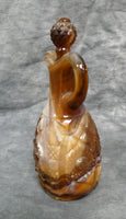 Vtg. Imperial Brown Slag Starburst Pressed Glass Cruet w/Matching Stopper
