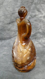 Vtg. Imperial Brown Slag Starburst Pressed Glass Cruet w/Matching Stopper