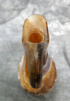 Vtg. Imperial Brown Slag Starburst Pressed Glass Cruet w/Matching Stopper