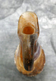 Vtg. Imperial Brown Slag Starburst Pressed Glass Cruet w/Matching Stopper