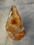 Vtg. Imperial Brown Slag Starburst Pressed Glass Cruet w/Matching Stopper