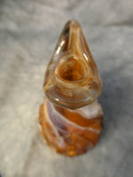Vtg. Imperial Brown Slag Starburst Pressed Glass Cruet w/Matching Stopper