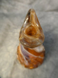 Vtg. Imperial Brown Slag Starburst Pressed Glass Cruet w/Matching Stopper