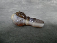 Vtg. Imperial Brown Slag Starburst Pressed Glass Cruet w/Matching Stopper