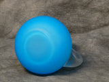 Blue Satin Glass Cruet with Clear Faceted Stopper