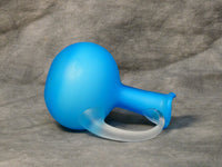Blue Satin Glass Cruet with Clear Faceted Stopper