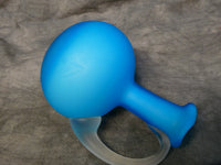 Blue Satin Glass Cruet with Clear Faceted Stopper