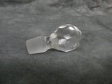 Blue Satin Glass Cruet with Clear Faceted Stopper