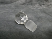 Blue Satin Glass Cruet with Clear Faceted Stopper