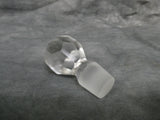 Blue Satin Glass Cruet with Clear Faceted Stopper