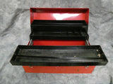 Vtg. 21" Ivy Red Metal Tool Box with Trays