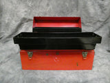 Vtg. 21" Ivy Red Metal Tool Box with Trays