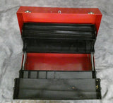 Vtg. 21" Ivy Red Metal Tool Box with Trays