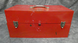Vtg. 21" Ivy Red Metal Tool Box with Trays