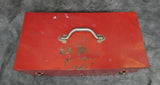 Vtg. 21" Ivy Red Metal Tool Box with Trays