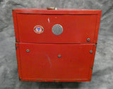 Vtg. 21" Ivy Red Metal Tool Box with Trays