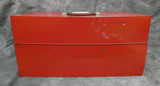 Vtg. 21" Ivy Red Metal Tool Box with Trays