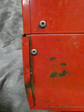 Vtg. 21" Ivy Red Metal Tool Box with Trays