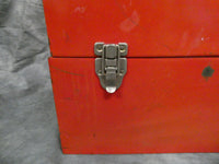 Vtg. 21" Ivy Red Metal Tool Box with Trays