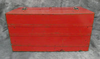 Vtg. 21" Ivy Red Metal Tool Box with Trays
