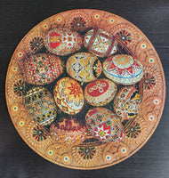 1000 Piece Ukrainian Folk Art 1977 Springbok Round Puzzle - Certified Complete!