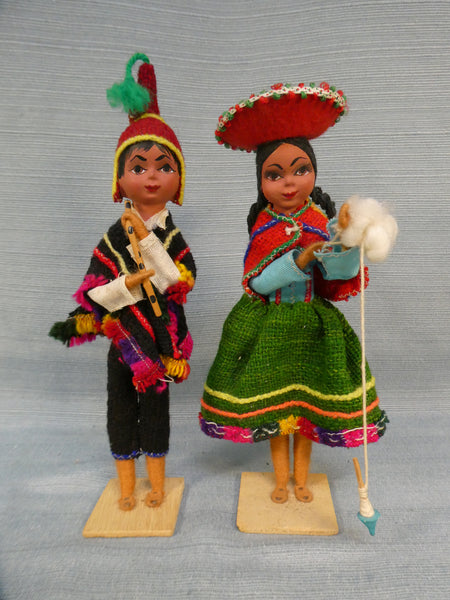 Pair of Handmade Peruvian Dolls