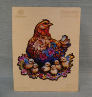 Jigfoxy Wooden Hens and Chicks 180 Piece Puzzle (Missing 1 Edge Piece)