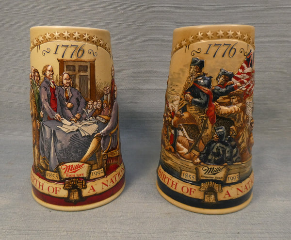 Miller Brewing Birth of a Nation Collection Steins - Lot of 2