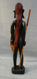 Hand Carved 12" African Warrior with Shield and Spear Statue