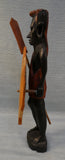 Hand Carved 12" African Warrior with Shield and Spear Statue