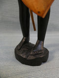 Hand Carved 12" African Warrior with Shield and Spear Statue