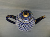 Russian Imperial Lomonosov Porcelain Cobalt Net Coffee Pot