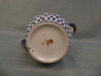 Russian Imperial Lomonosov Porcelain Cobalt Net Coffee Pot