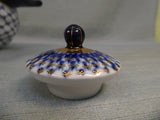 Russian Imperial Lomonosov Porcelain Cobalt Net Coffee Pot