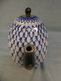 Russian Imperial Lomonosov Porcelain Cobalt Net Coffee Pot